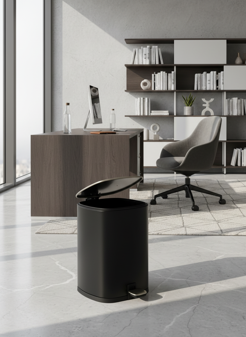 Merlowe Dustbin - Black (6L)