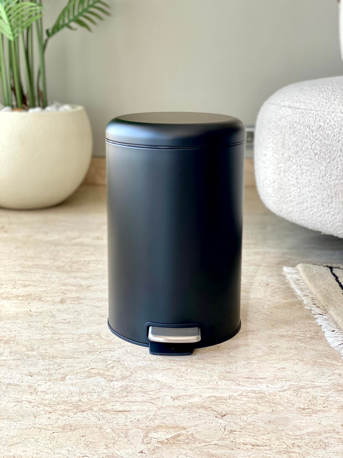 Carbon Black Metallic Dustbin (12L)