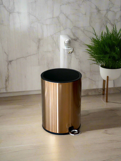 Trev Metallic Dustbin - Rosegold (3L)