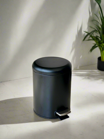 Carbon Black Metallic Dustbin (5L)