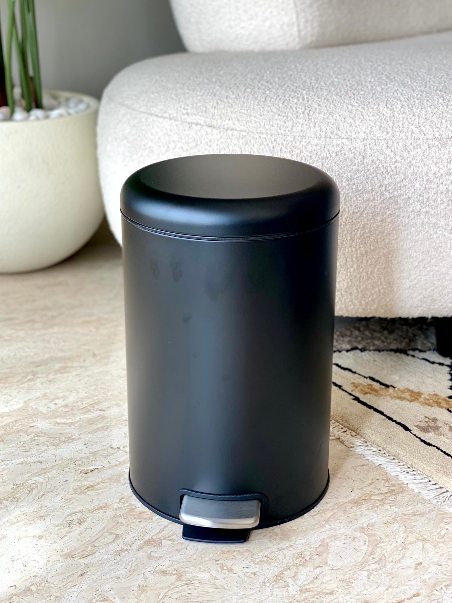 Carbon Black Metallic Dustbin (12L)