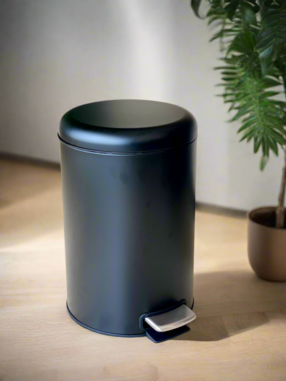 Carbon Black Metallic Dustbin (12L)