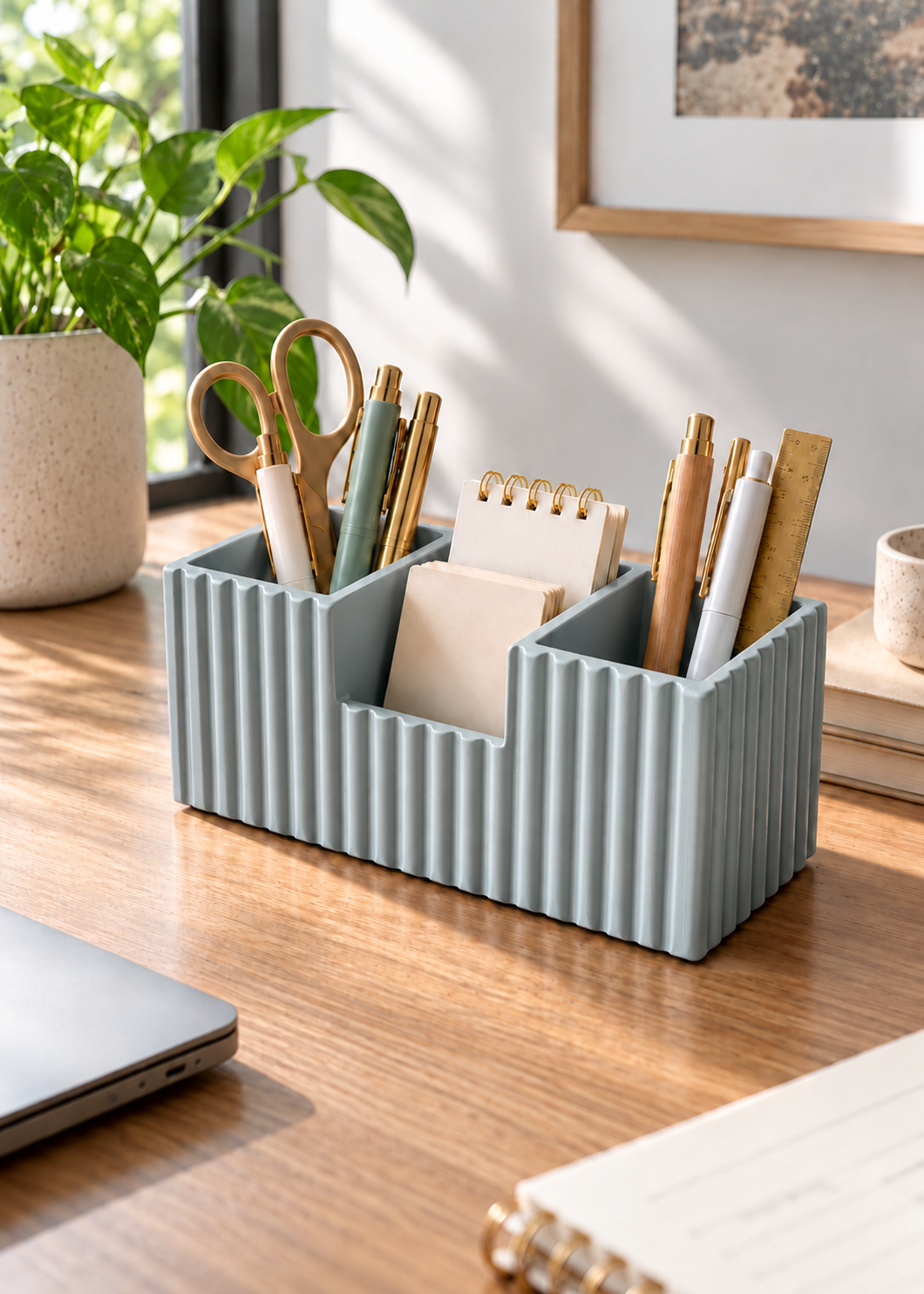 Imperium Fluted Desk Organiser - Grey