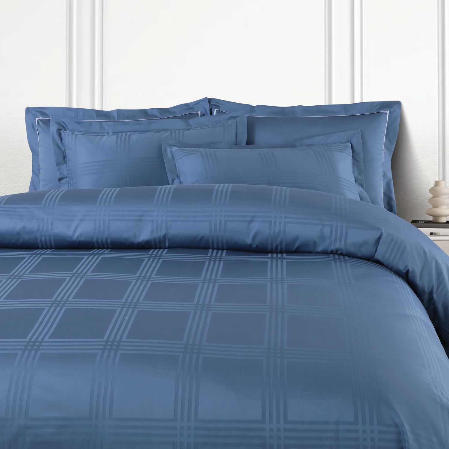 Amalfi Jacquard Duvet Cover Set - Legion Blue