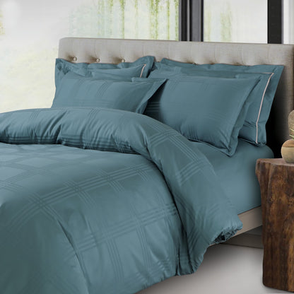 Amalfi Jacquard Duvet Cover Set - Teal Green