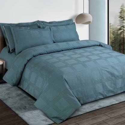 Amalfi Jacquard Duvet Cover Set - Teal Green