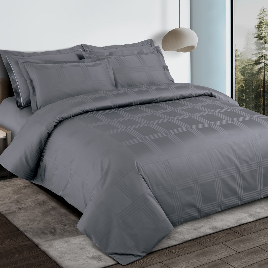 Amalfi Jacquard Duvet Cover Set - Grey
