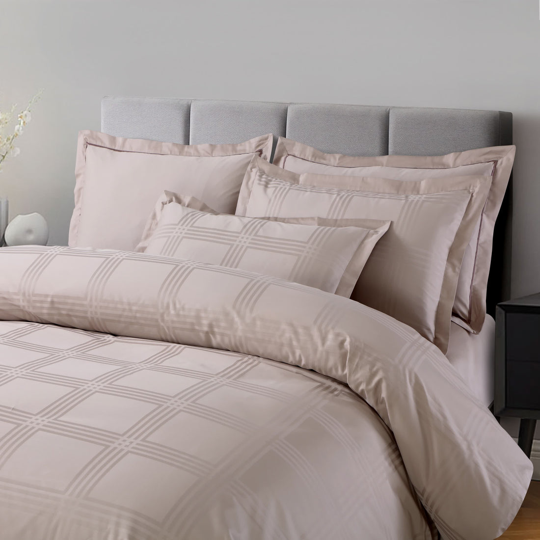 Amalfi Jacquard Duvet Cover Set - Beige