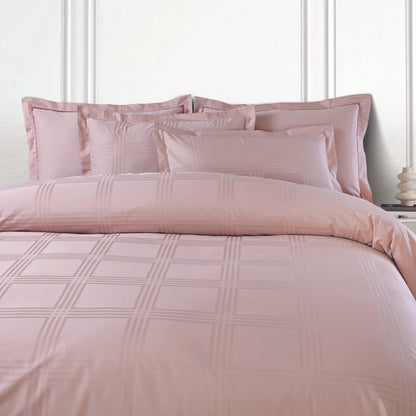 Amalfi Jacquard Duvet Cover Set - Blush Pink