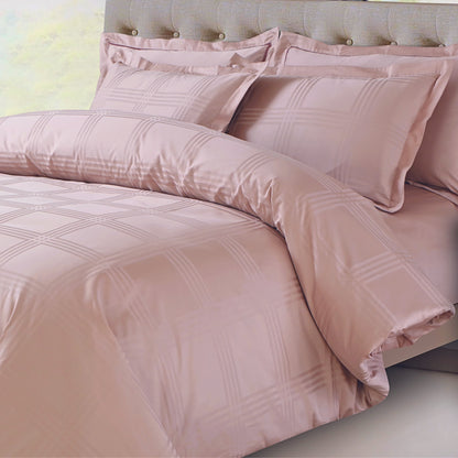 Amalfi Jacquard Duvet Cover Set - Blush Pink