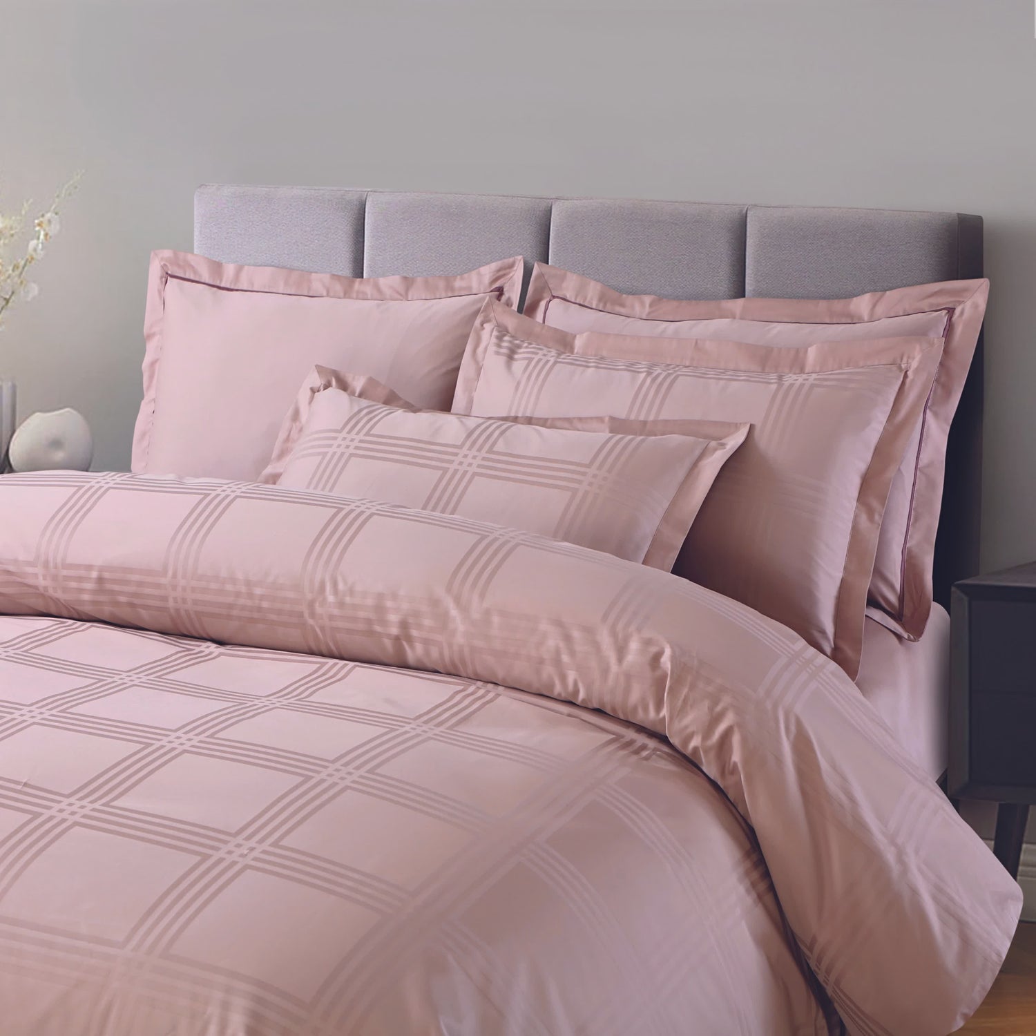 Amalfi Jacquard Bedsheet - Blush Pink