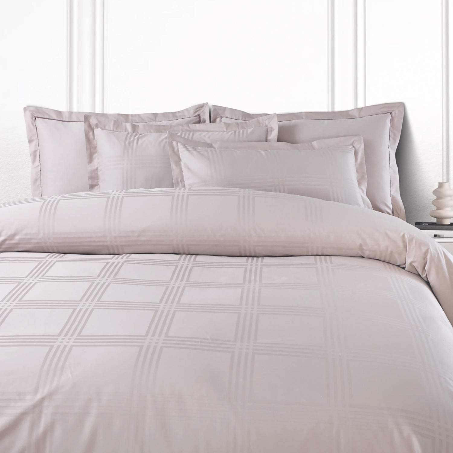 Amalfi Jacquard Duvet Cover Set - Light Peach