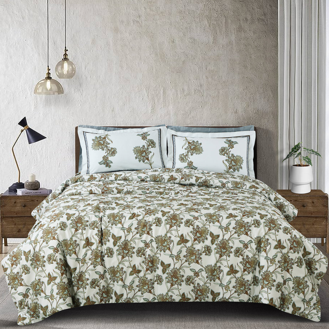 Basel Bedding Collection - Off White/Green