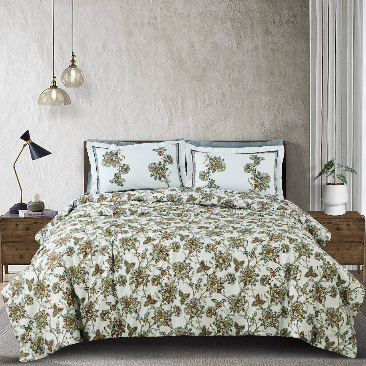 Basel Bedding Collection - Off White/Green