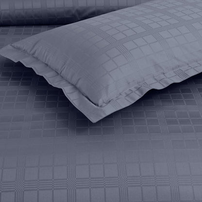 Jacquard Duvet Cover Set with King Size Bedsheet and 4 Pillow Covers-Grey
