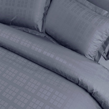 Jacquard King Size Bedsheet with 2 Pillow Covers-Grey