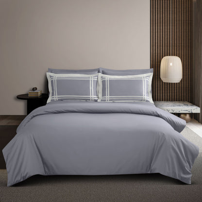 Jacquard King Size Bedsheet with 2 Pillow Covers-Grey