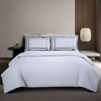 Jacquard King Size Bedsheet with 2 Pillow Covers-Silver Grey