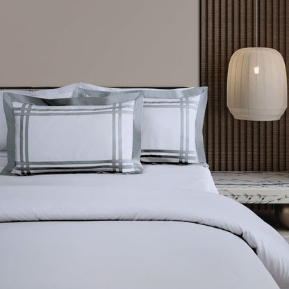 Jacquard King Size Bedsheet with 2 Pillow Covers-Silver Grey
