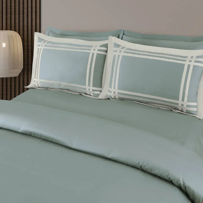 Jacquard King Size Bedsheet with 2 Pillow Covers-Olive Green