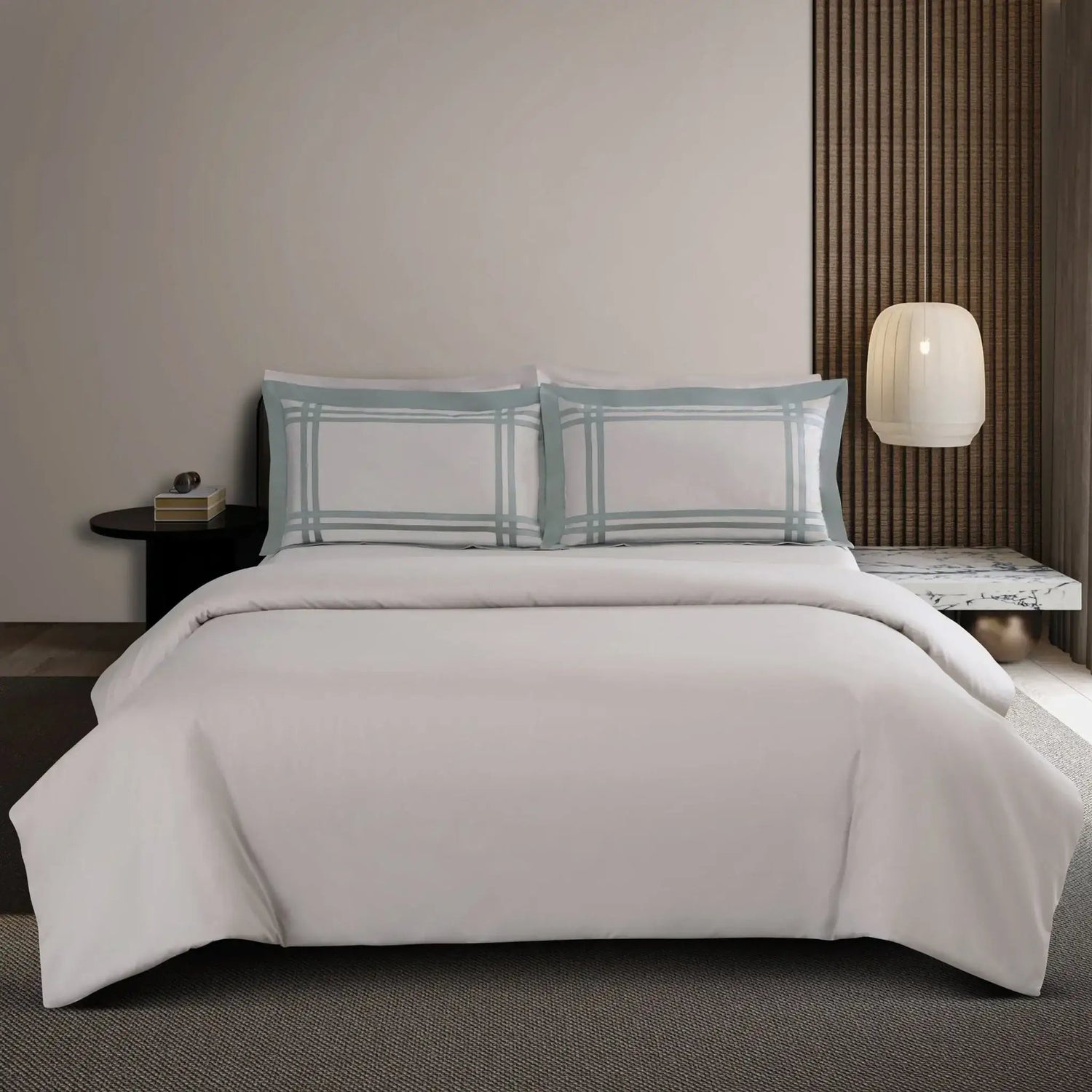 Jacquard King Size Bedsheet with 2 Pillow Covers-Olive Beige