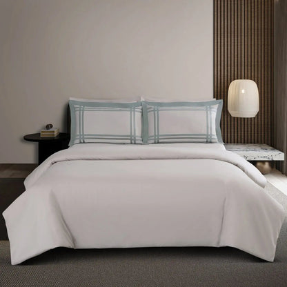 King Size Duvet Cover with Bedsheet and 4 Pillow Covers-Olive Beige
