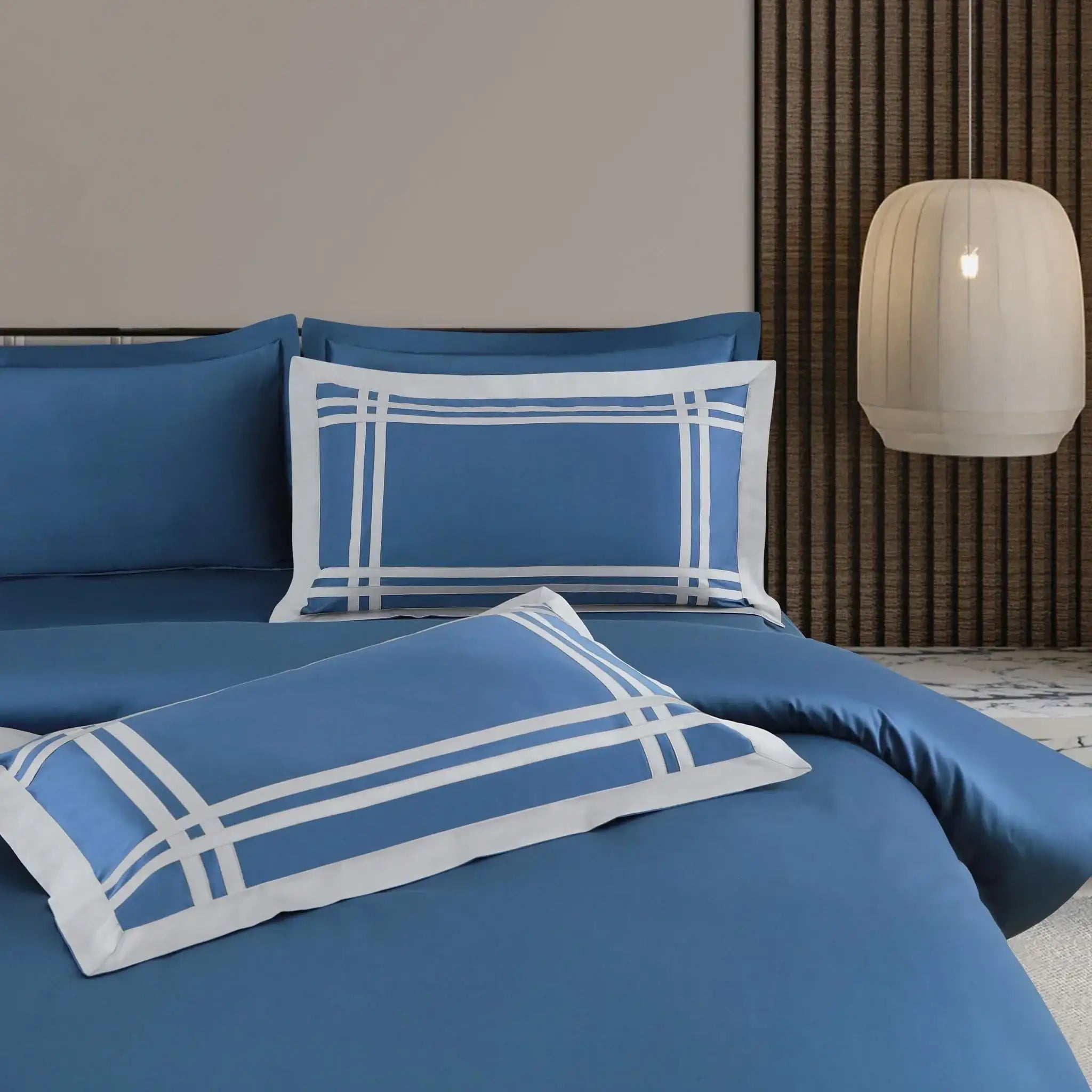 Jacquard King Size Bedsheet with 2 Pillow Covers-Blue