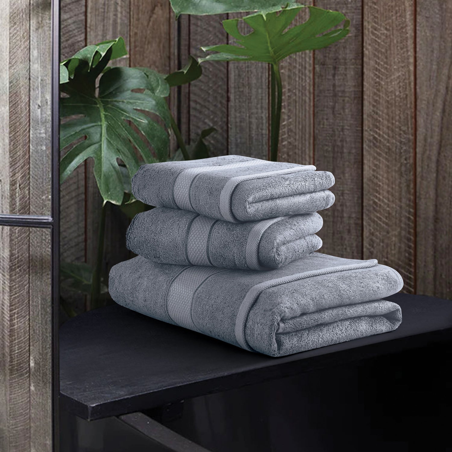 Bamboo Hand Towels -Grey