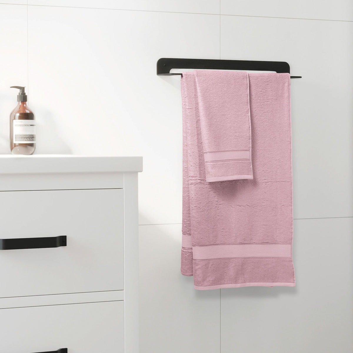 Bamboo Hand Towels - Dusky Rose