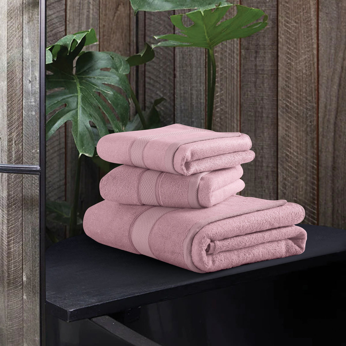 Bamboo Hand Towels - Dusky Rose