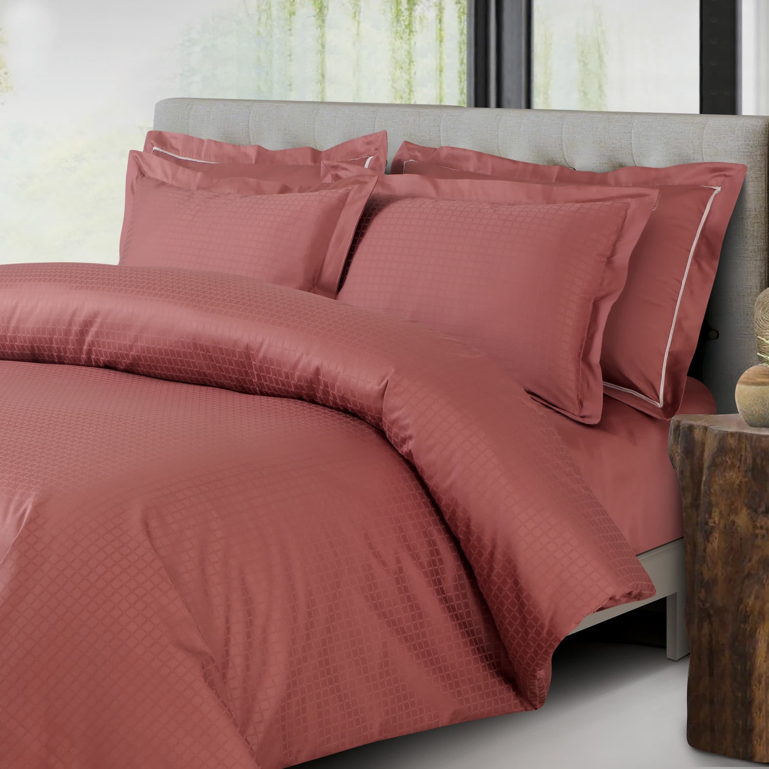 Como Jacquard Bedsheet - Cedar Brown