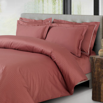 Como Jacquard Duvet Cover Set - Cedar Brown