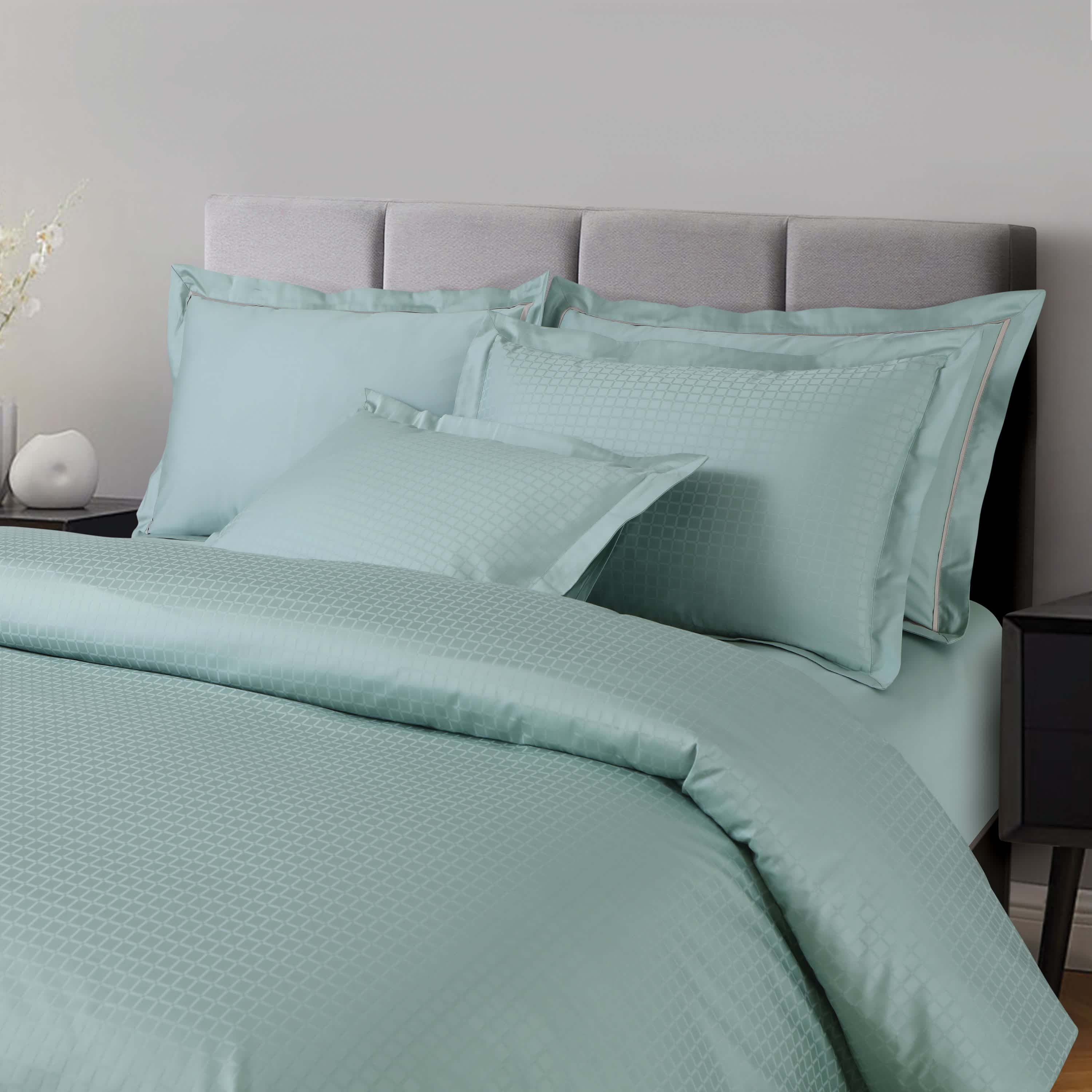 Como Jacquard Duvet Cover Set - Mint Green