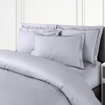 Jacquard King Size Bedsheet with 2 Pillow Covers-Silver Grey