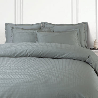 Como Jacquard Duvet Cover Set - Olive Green