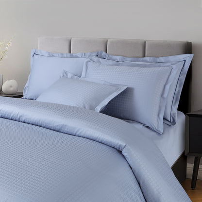 Como Jacquard Bedsheet - Pigeon Blue