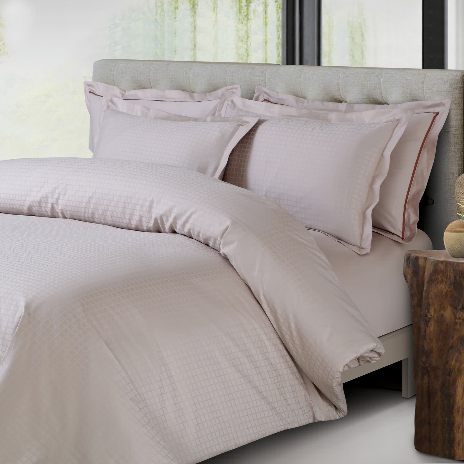 Como Jacquard Bedsheet - Beige