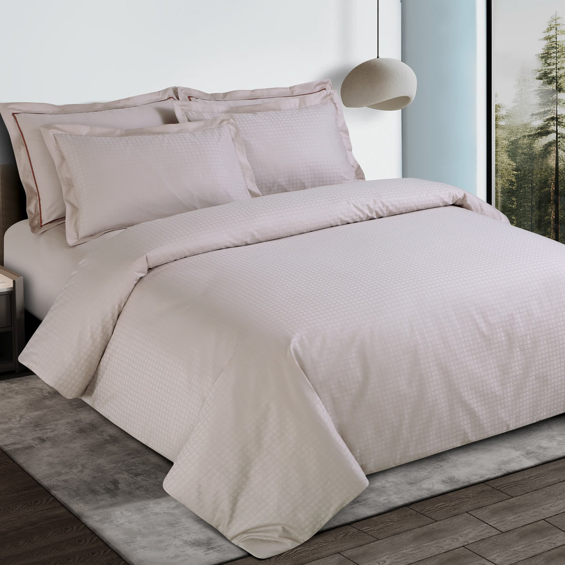 Como Jacquard Duvet Cover Set - Beige