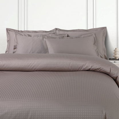 Como Jacquard Duvet Cover Set - Taupe Brown