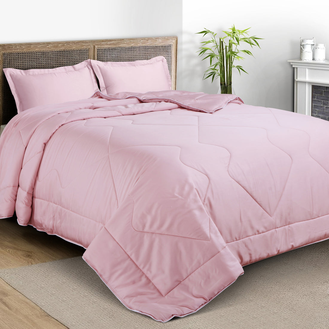 Eco-Luxe King Size Bamboo Comforter-Pink