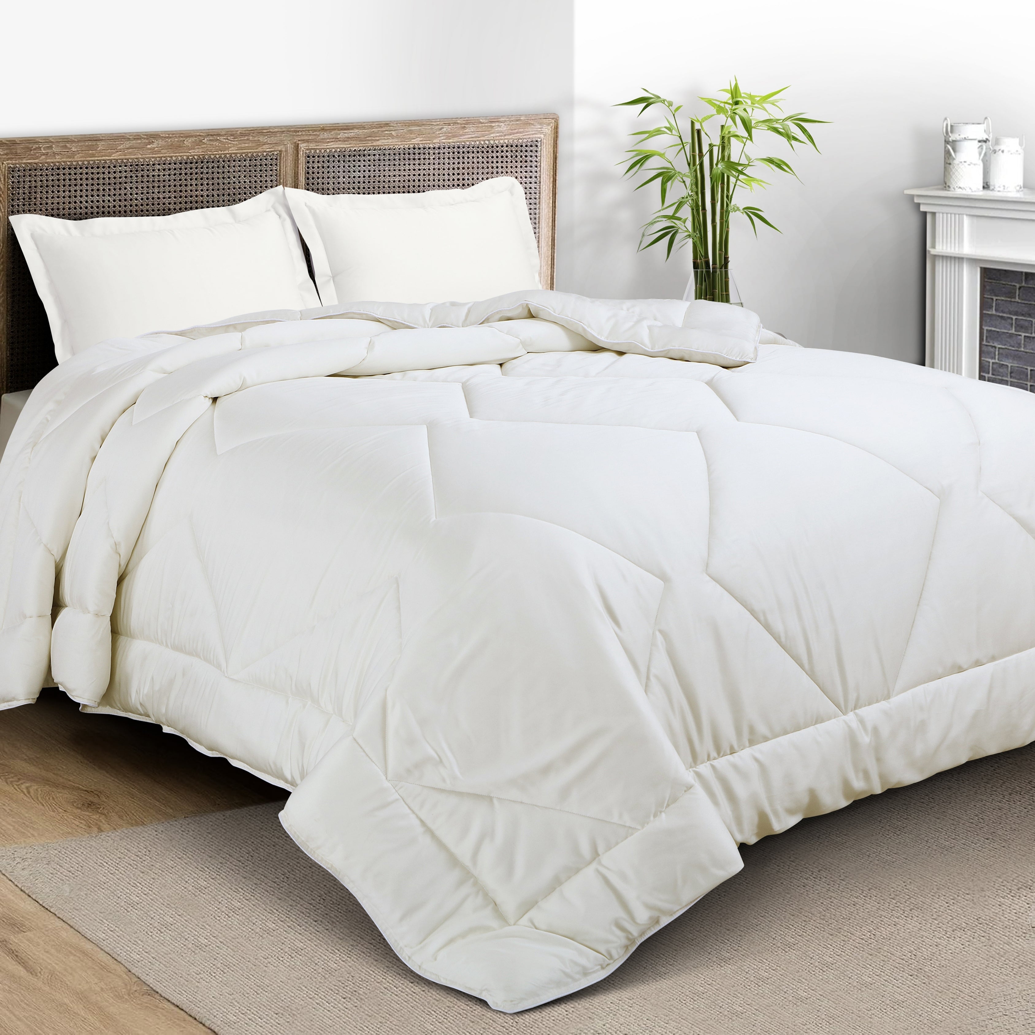 Eco-Luxe King Size Bamboo Comforter-Off White