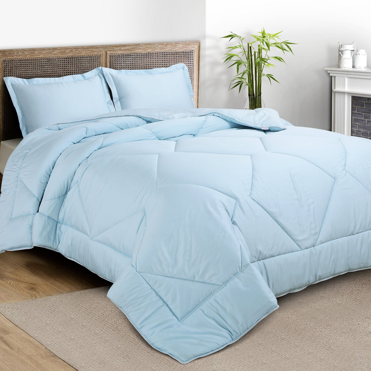 Eco-Luxe King Size Bamboo Comforter-Blue