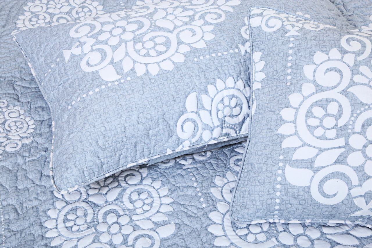 Quilted Bedcover - Blue