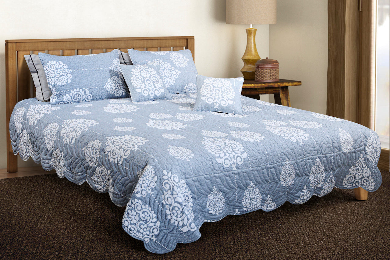 Quilted Bedcover - Blue