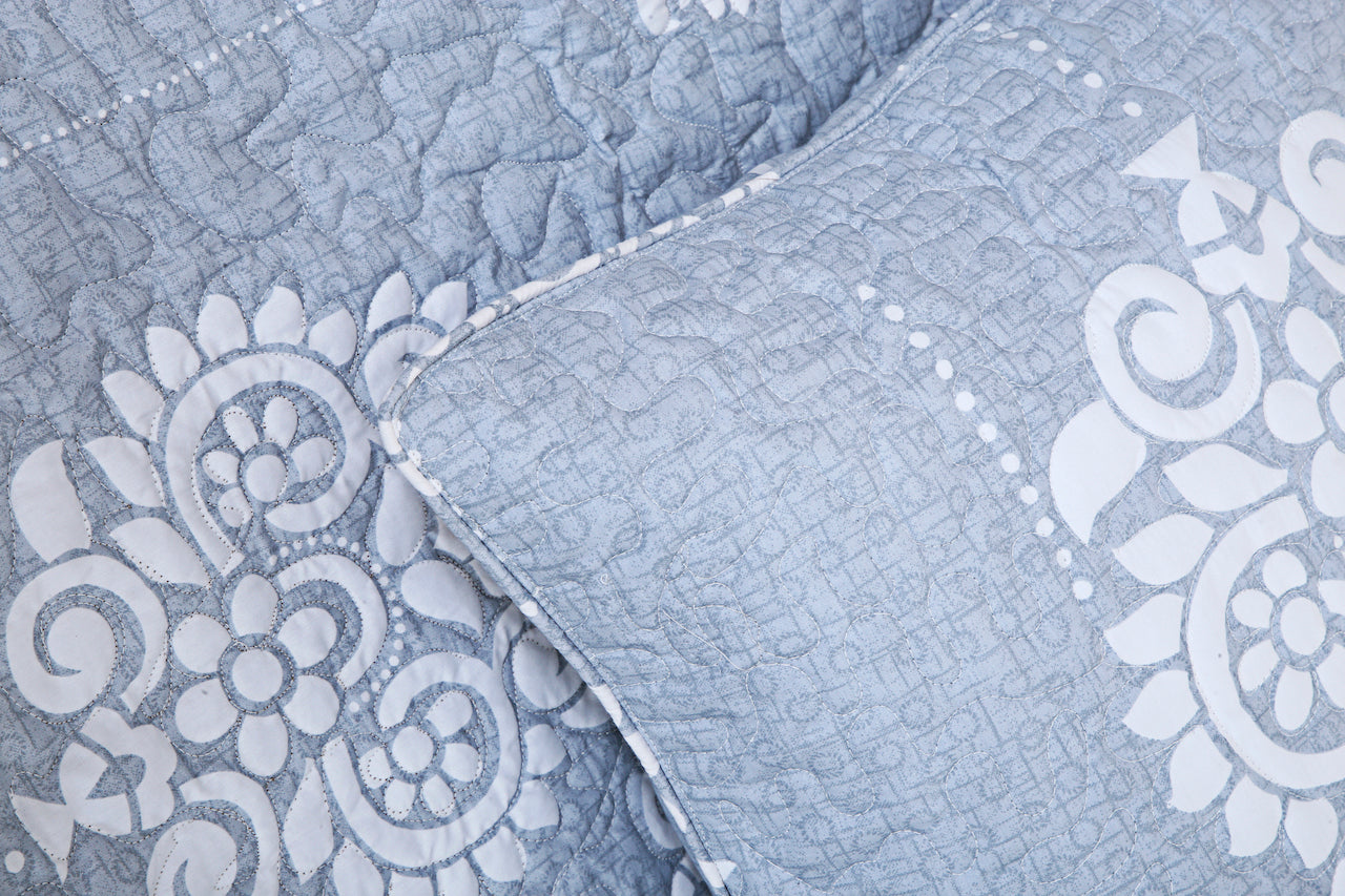 Quilted Bedcover - Blue