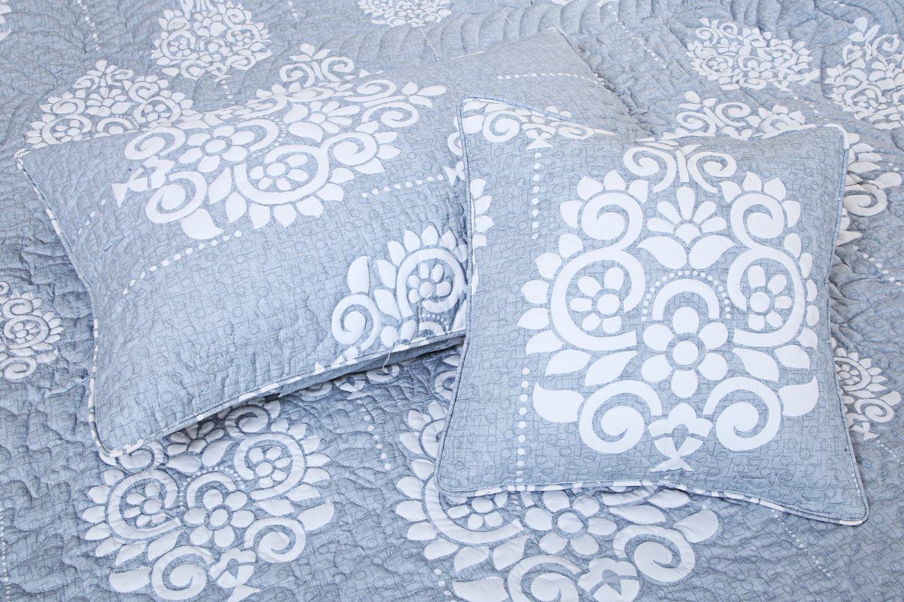 Quilted Bedcover - Blue