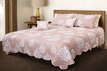 Quilted Bedcover - Peach &amp; Pink