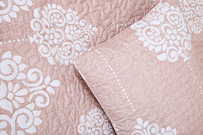 Quilted Bedcover - Peach &amp; Pink