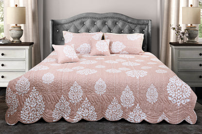 Quilted Bedcover - Peach &amp; Pink