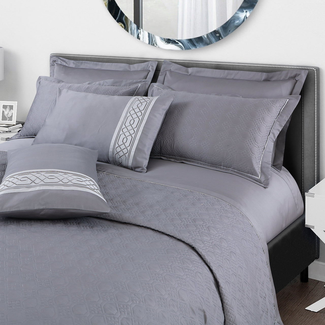 Kairo Quilted Bedcover - Grey